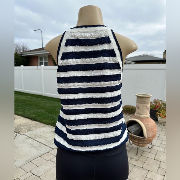 White House Black Market Striped Sweater Halter top size L - Picture 5 of 8